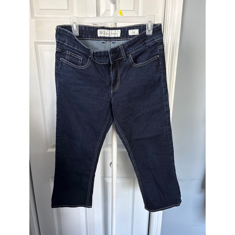 BKE Dakota Dark Wash Cropped Jeans Womens Size 28 Mid Rise Denim Capris